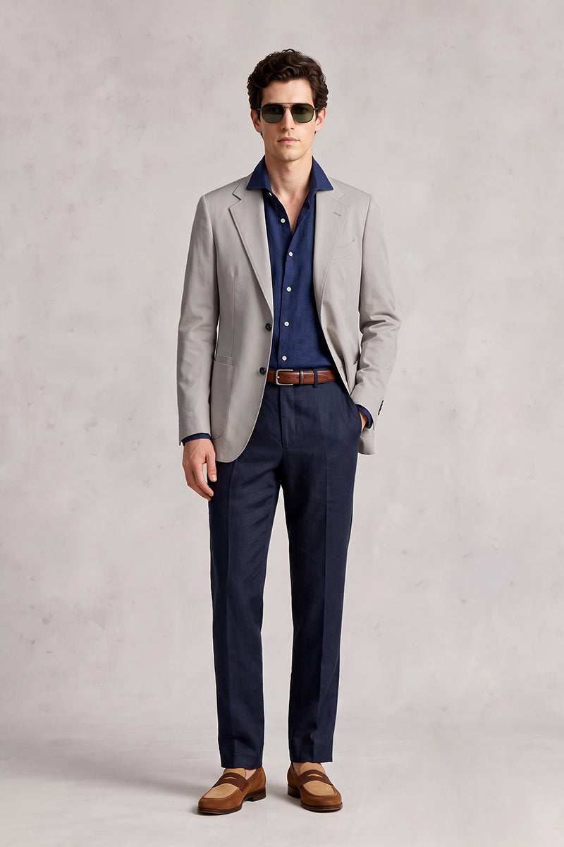 Light Gray 50% Merino Wool Blazers