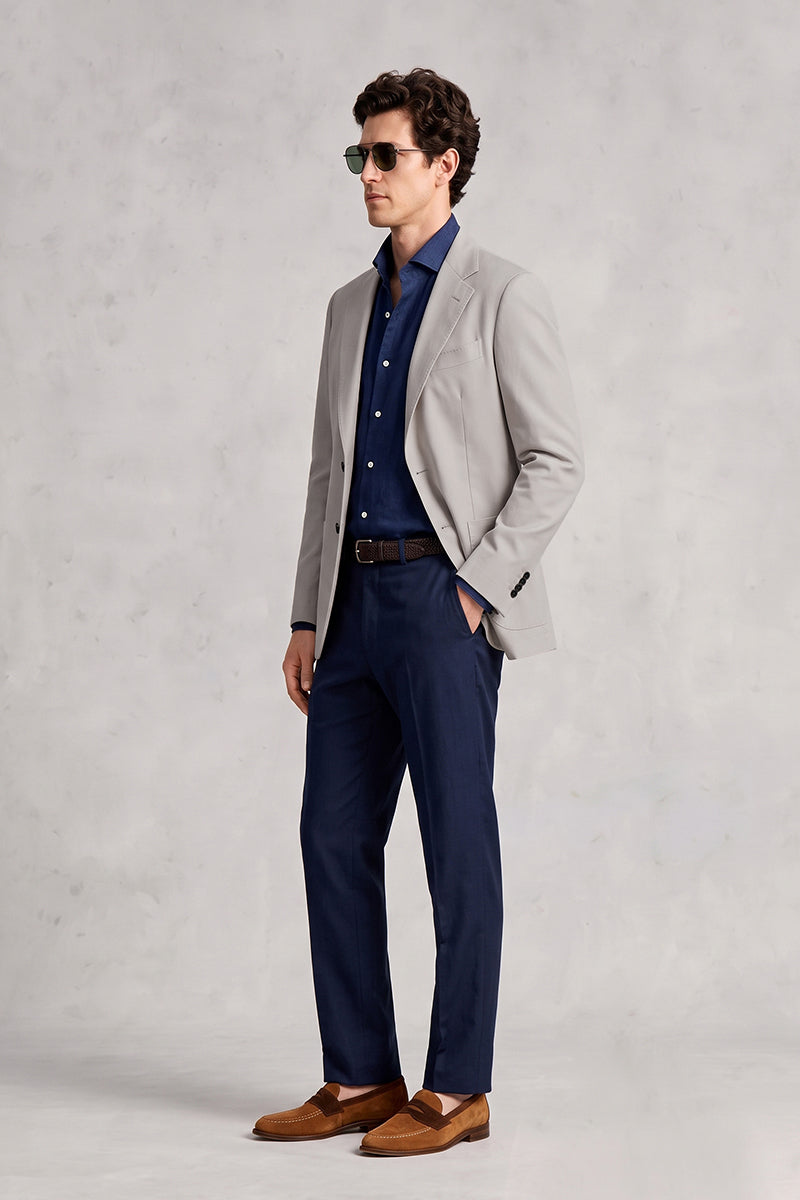 Light Gray 50% Merino Wool Blazers