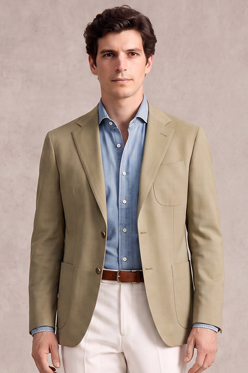 Khaki 50% Merino Wool Blazers