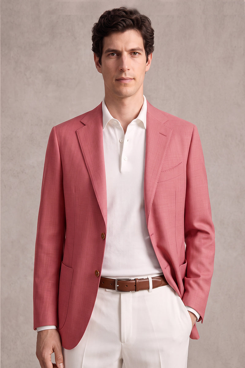 Blazers en laine mérinos rose
