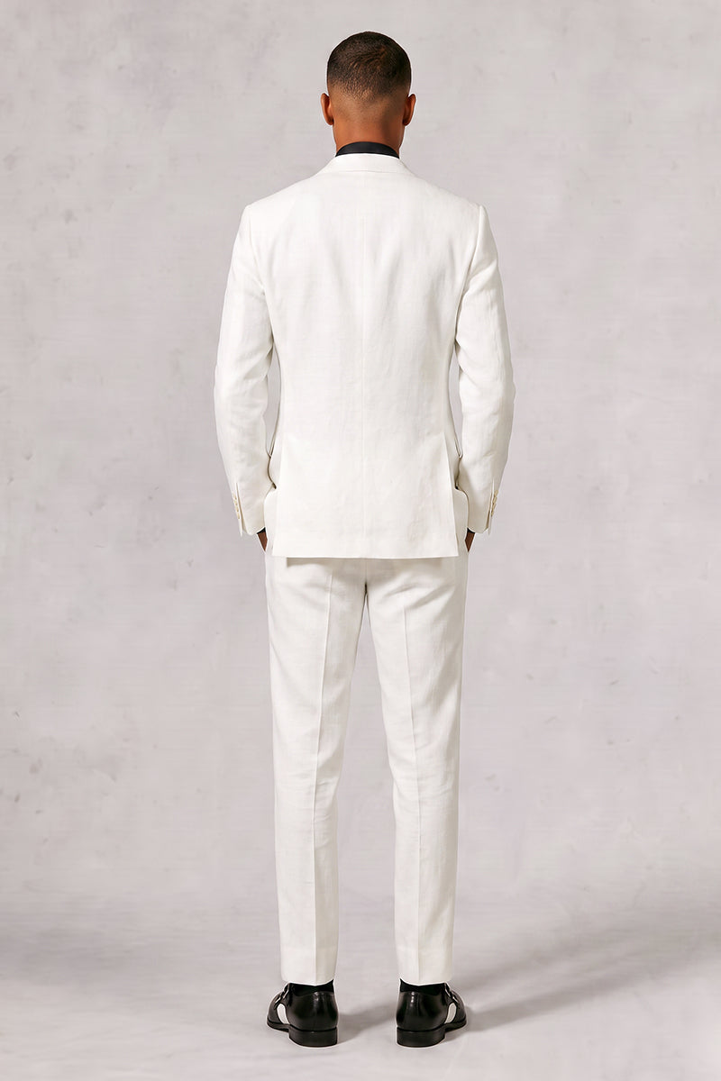 White 50% Merino Wool Suit