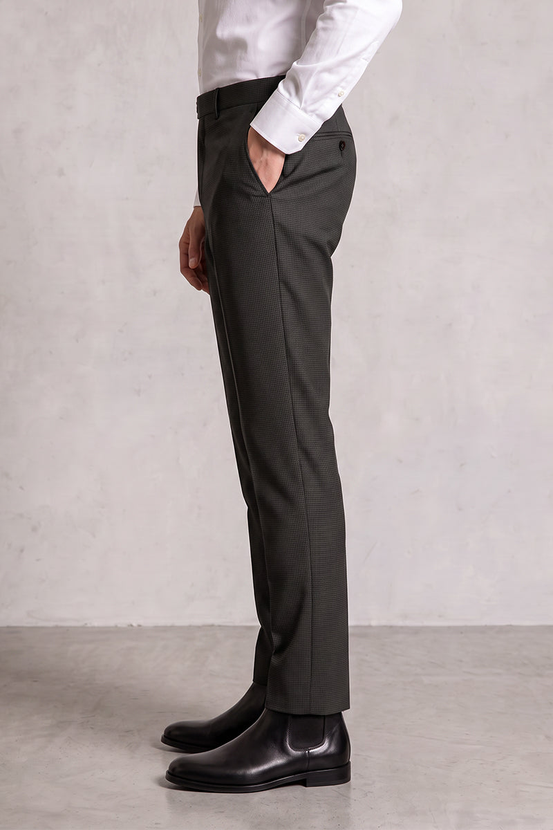 Black 100% Merino Wool Suit Trousers