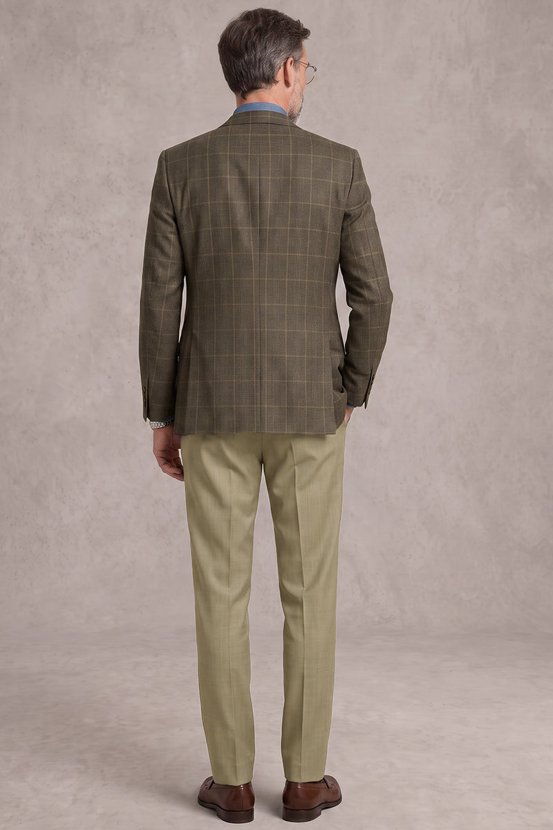 Khaki 60% Merino Wool 3-Piece Suit