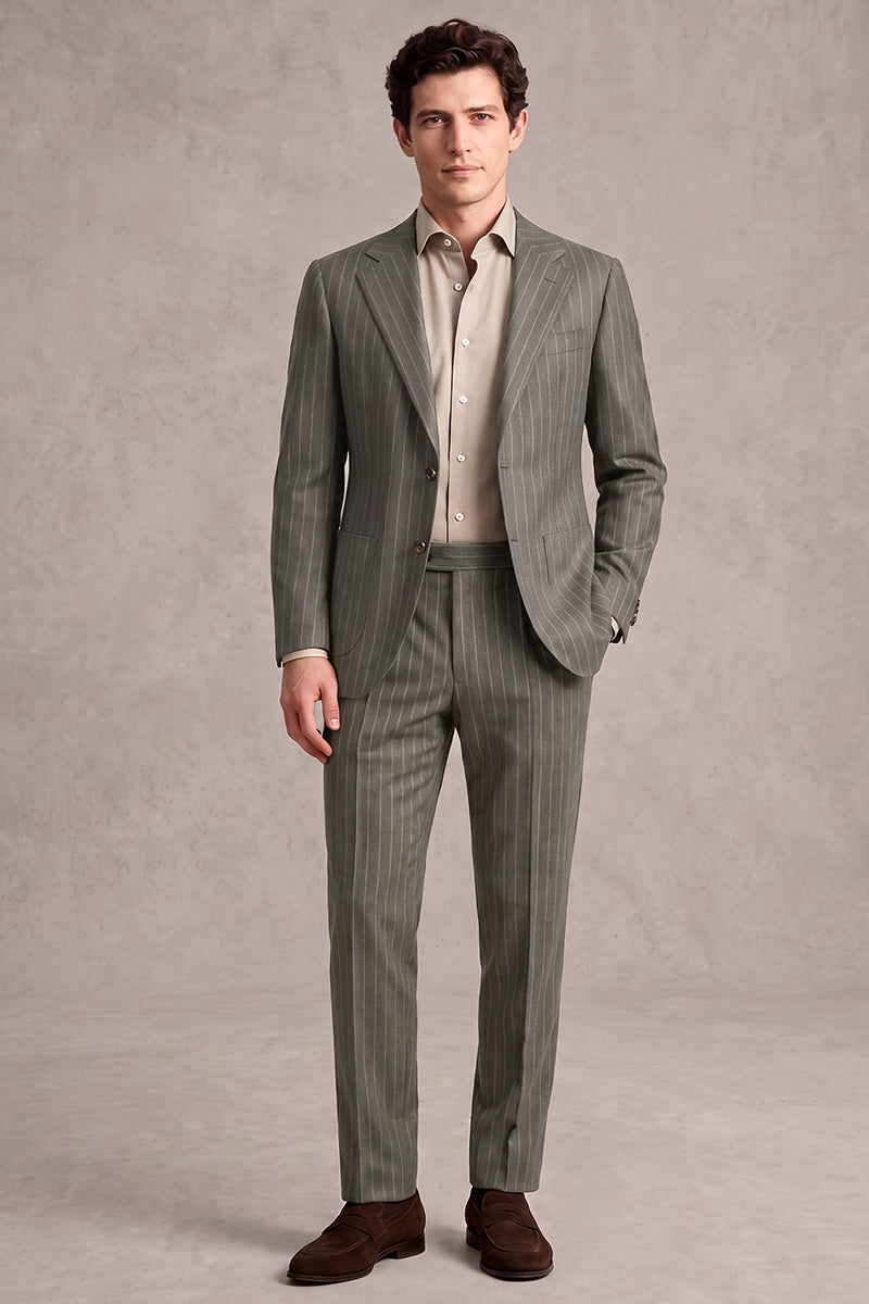 Gray 60% Merino Wool Suit