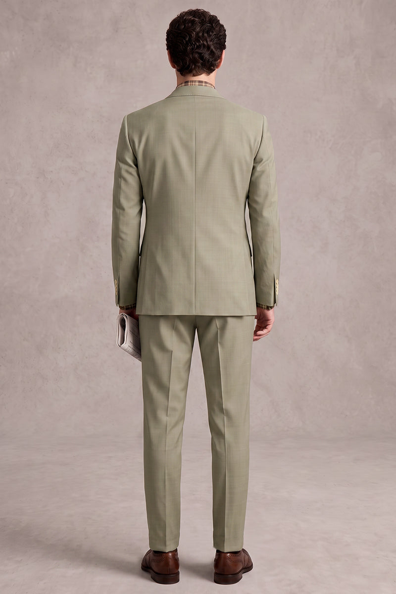 Costume en laine mérinos vert