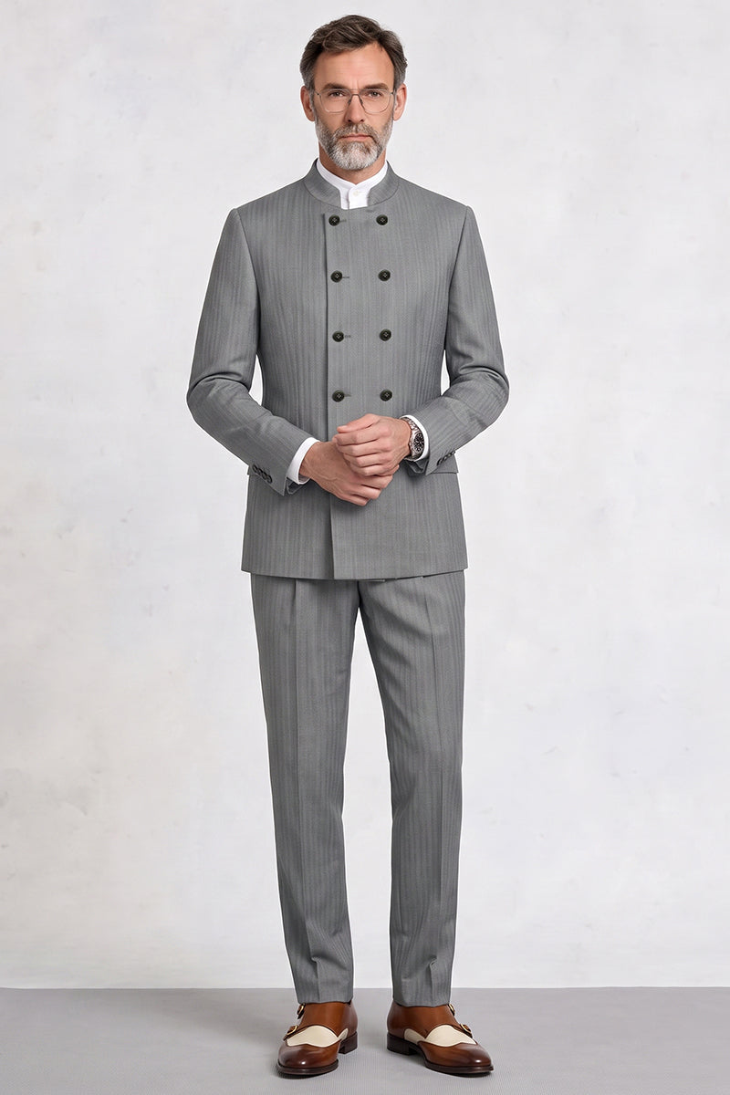 Gray Fine Australia Wool Suit