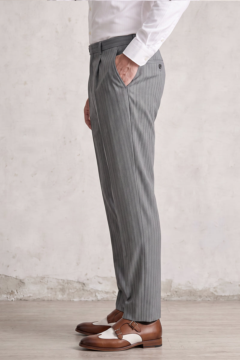 Graue feine australische Schurwollhose