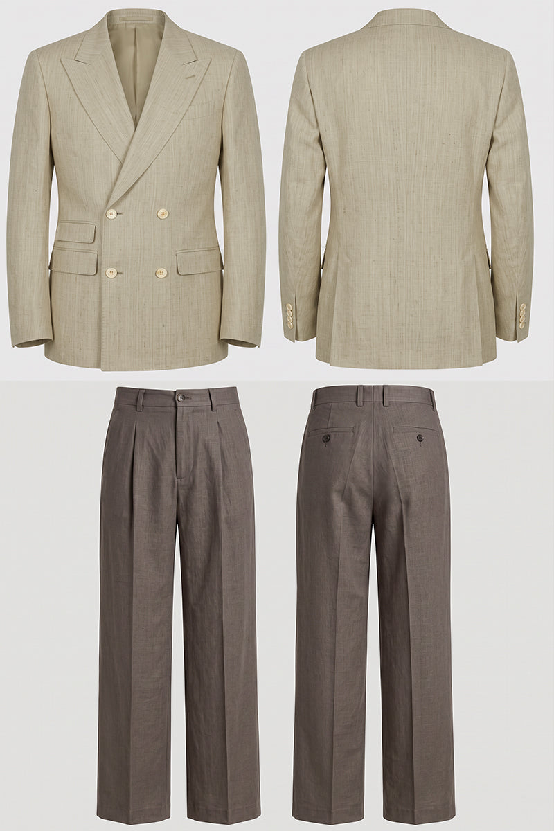 Khaki 50% Tencel Wool Suit