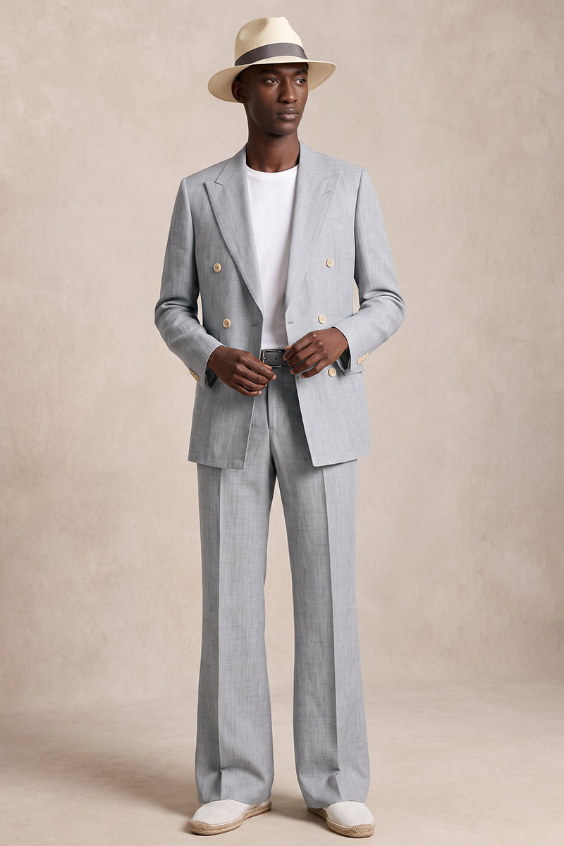 Gray 50% Merino Wool Suit