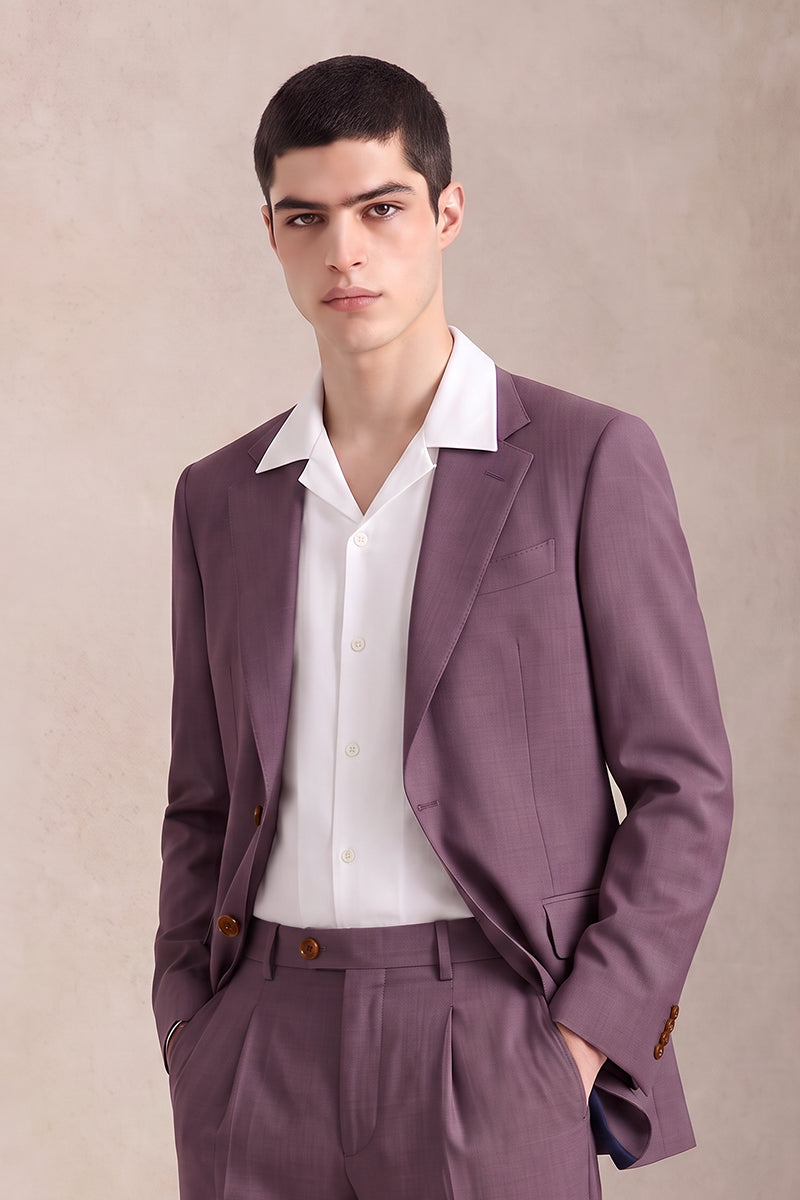 Purple 50% Merino Wool Suit