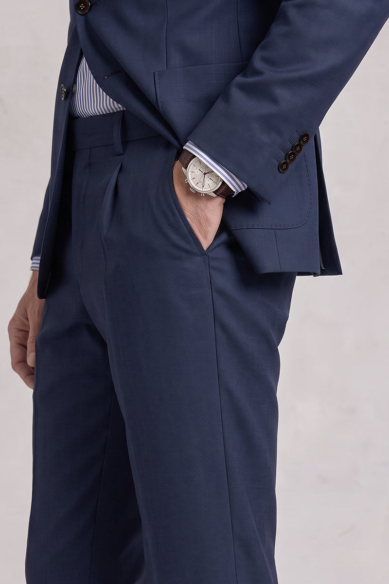 Pantalones de traje de lana merina azules