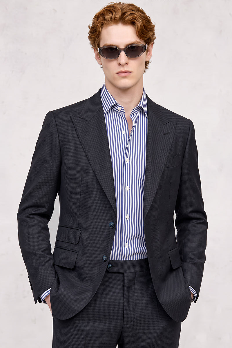 Black 50% Merino Wool Suit
