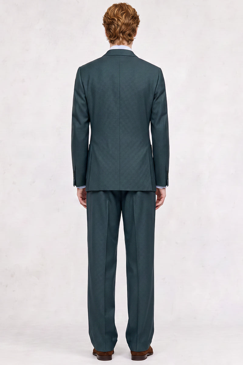 Costume en laine mérinos bleu