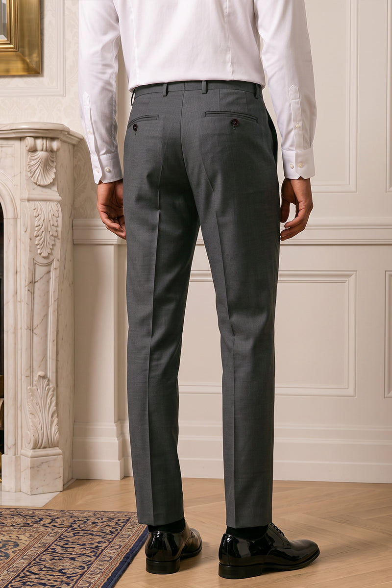 Pantaloni da completo neri in lana merino