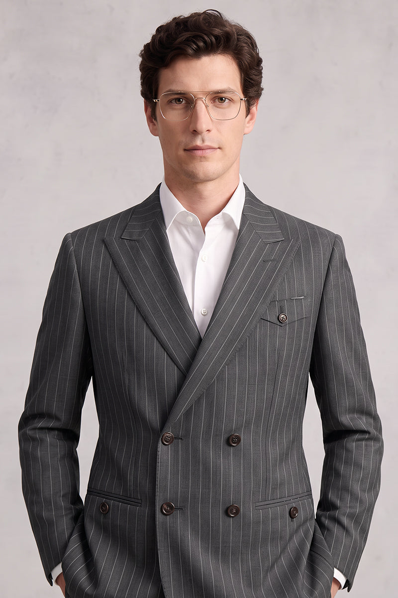 Gray 50% Merino Wool Suit