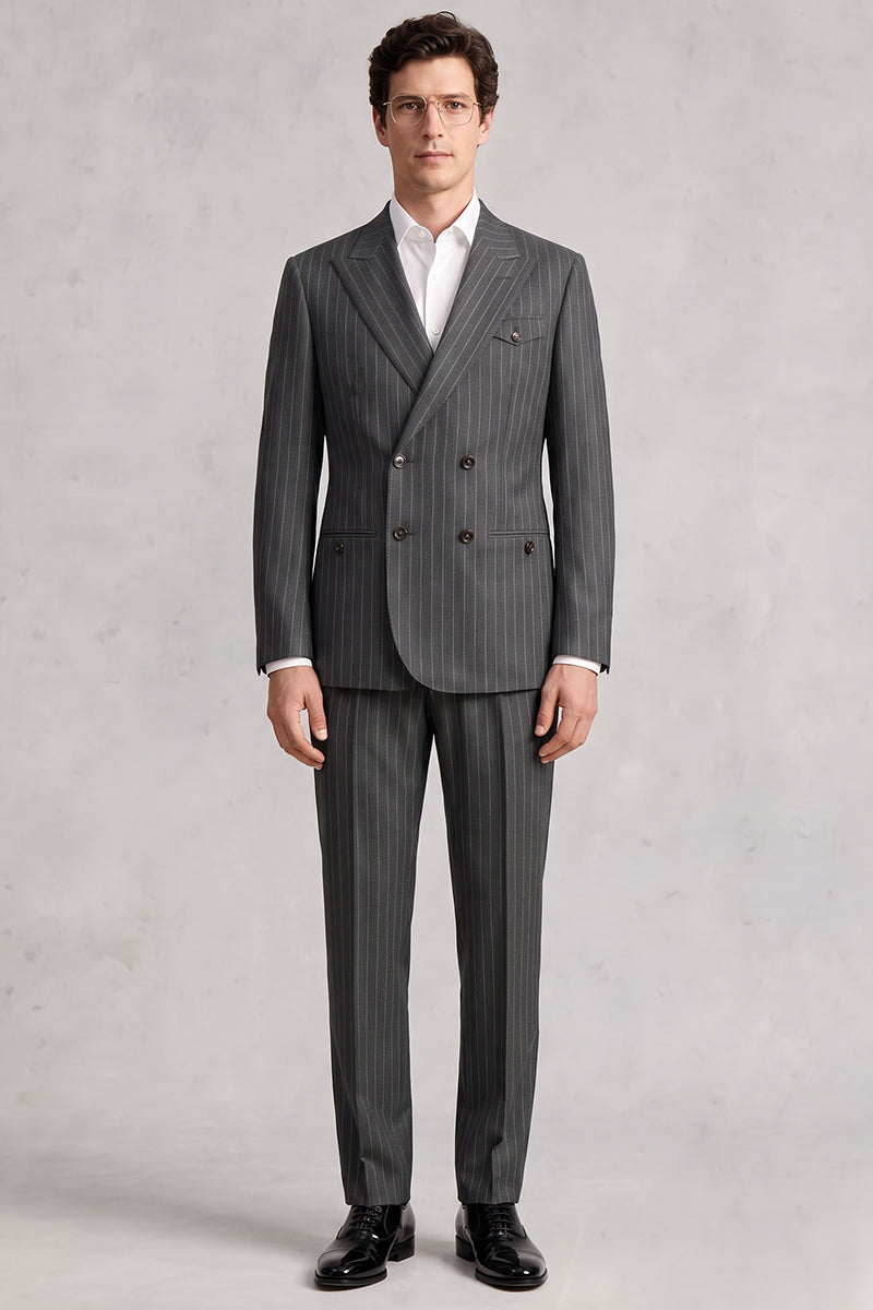 Gray 50% Merino Wool Suit