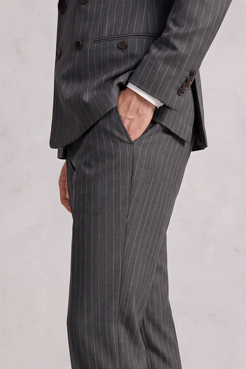 Costume en laine mérinos gris