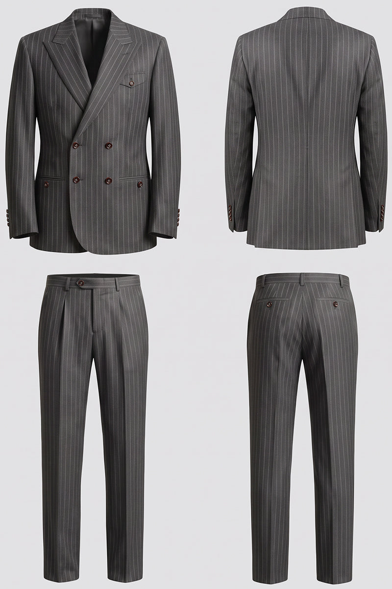 Costume en laine mérinos gris
