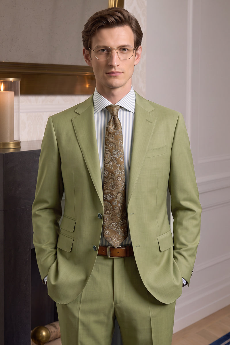 Green 50% Merino Wool Suit