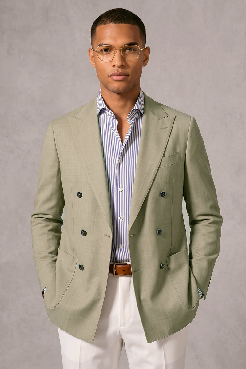 Green 50% Merino Wool Blazers