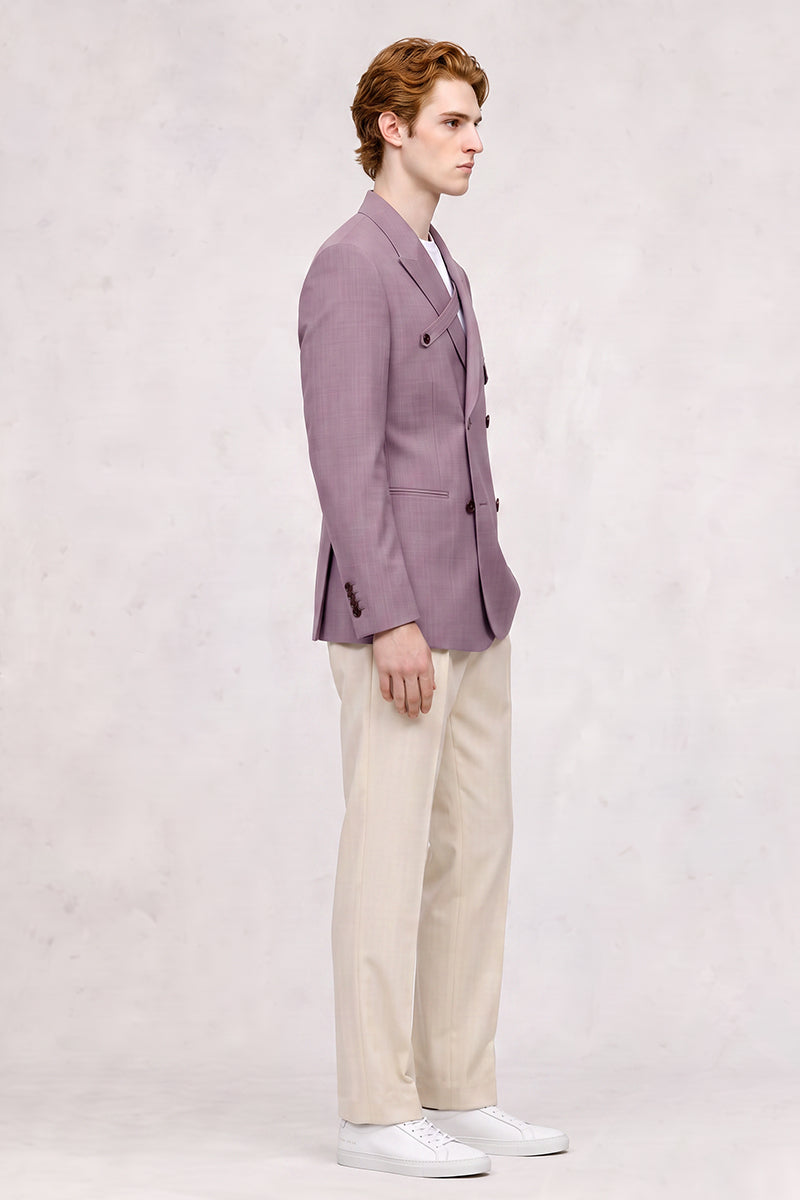 보라색 메리노 울 정장