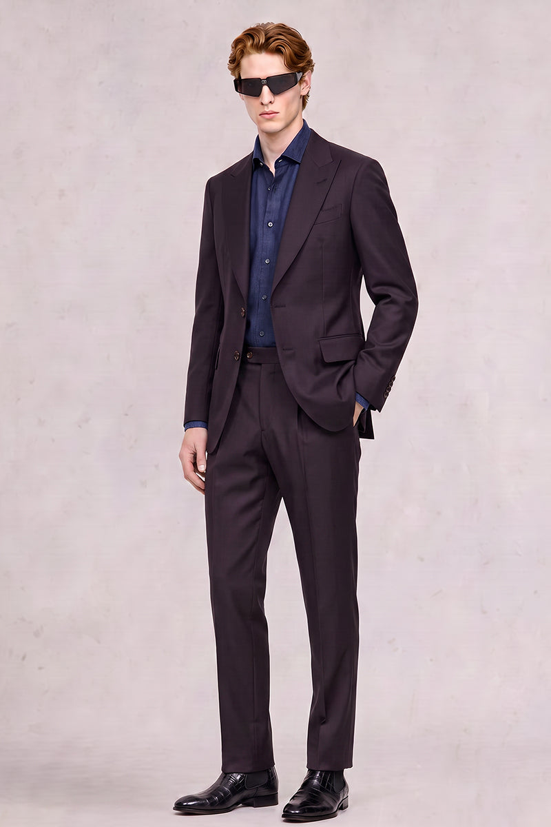 Purple 50% Merino Wool Suit