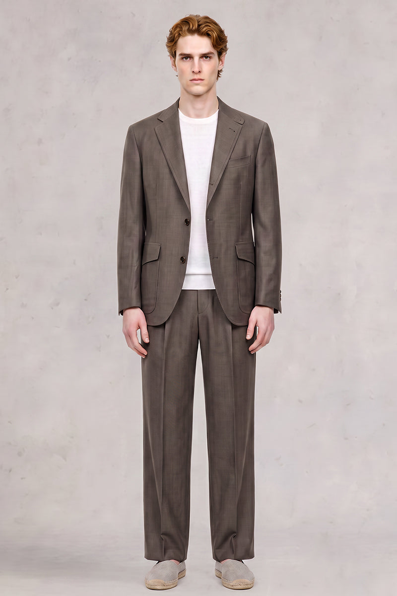 Brown 50% Merino Wool Suit