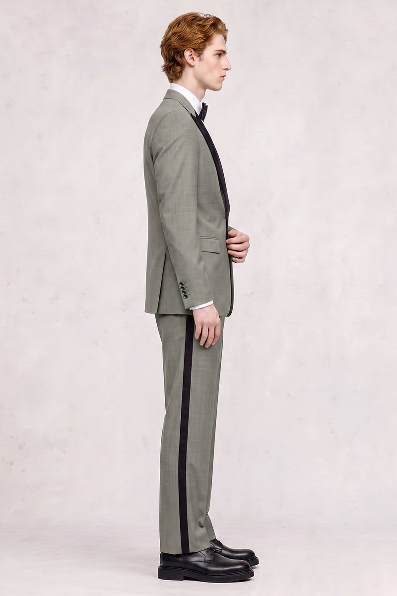 Traje de lana australiana fina verde