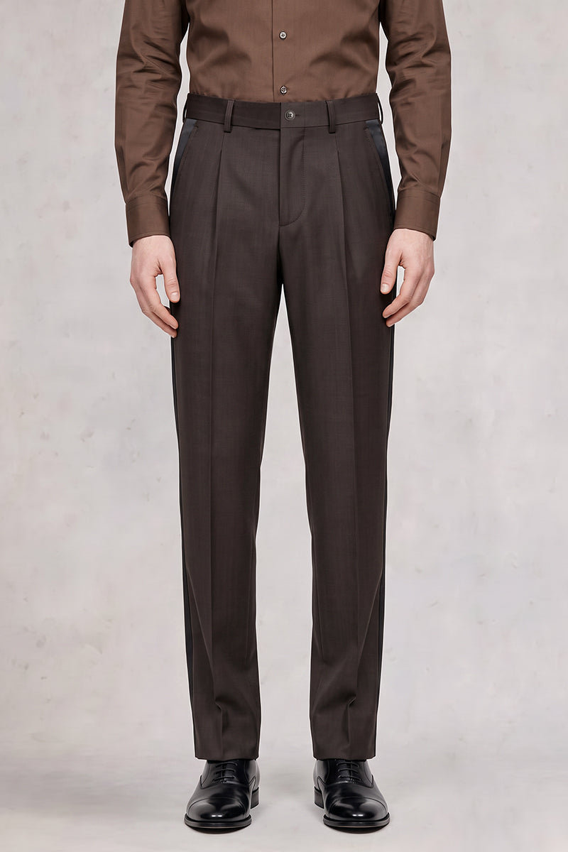 Braune Merinowollhose zum Anzug