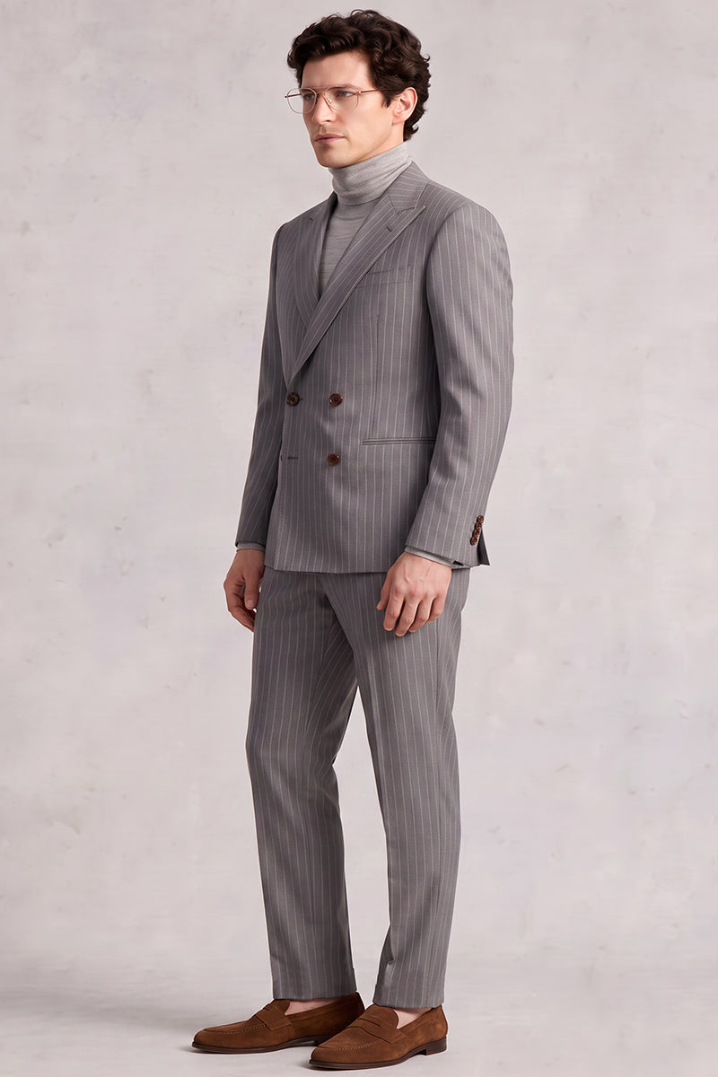 Completo grigio in lana merino
