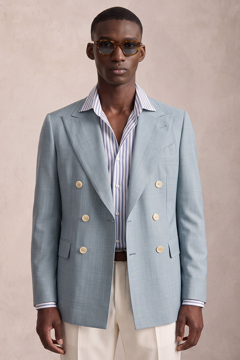Blue 50% Merino Wool Suit