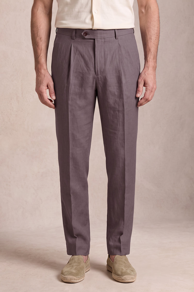 Brown 50% Merino Wool Suit Trousers