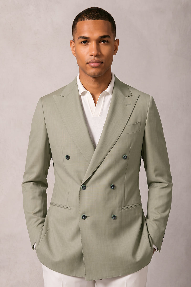 Green 50% Merino Wool Blazers