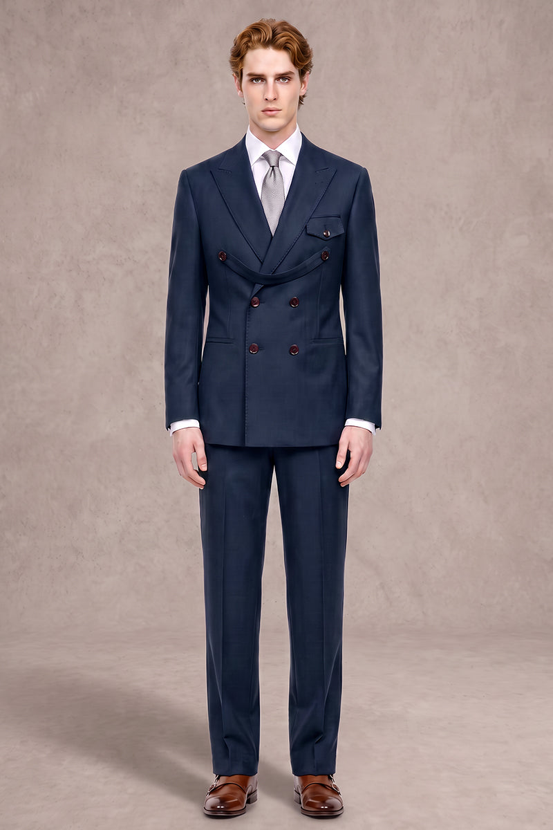 Blue 50% Merino Wool Suit