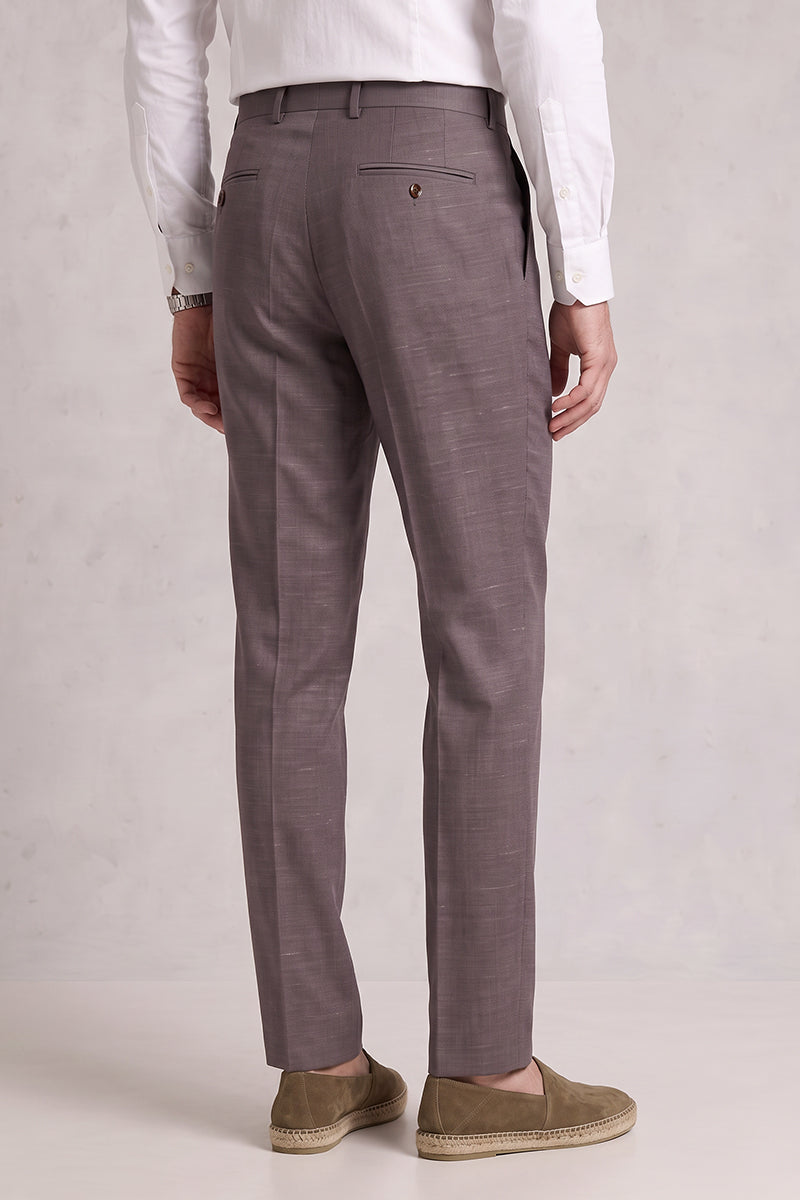 Purple 50% Tencel Wool Suit Trousers