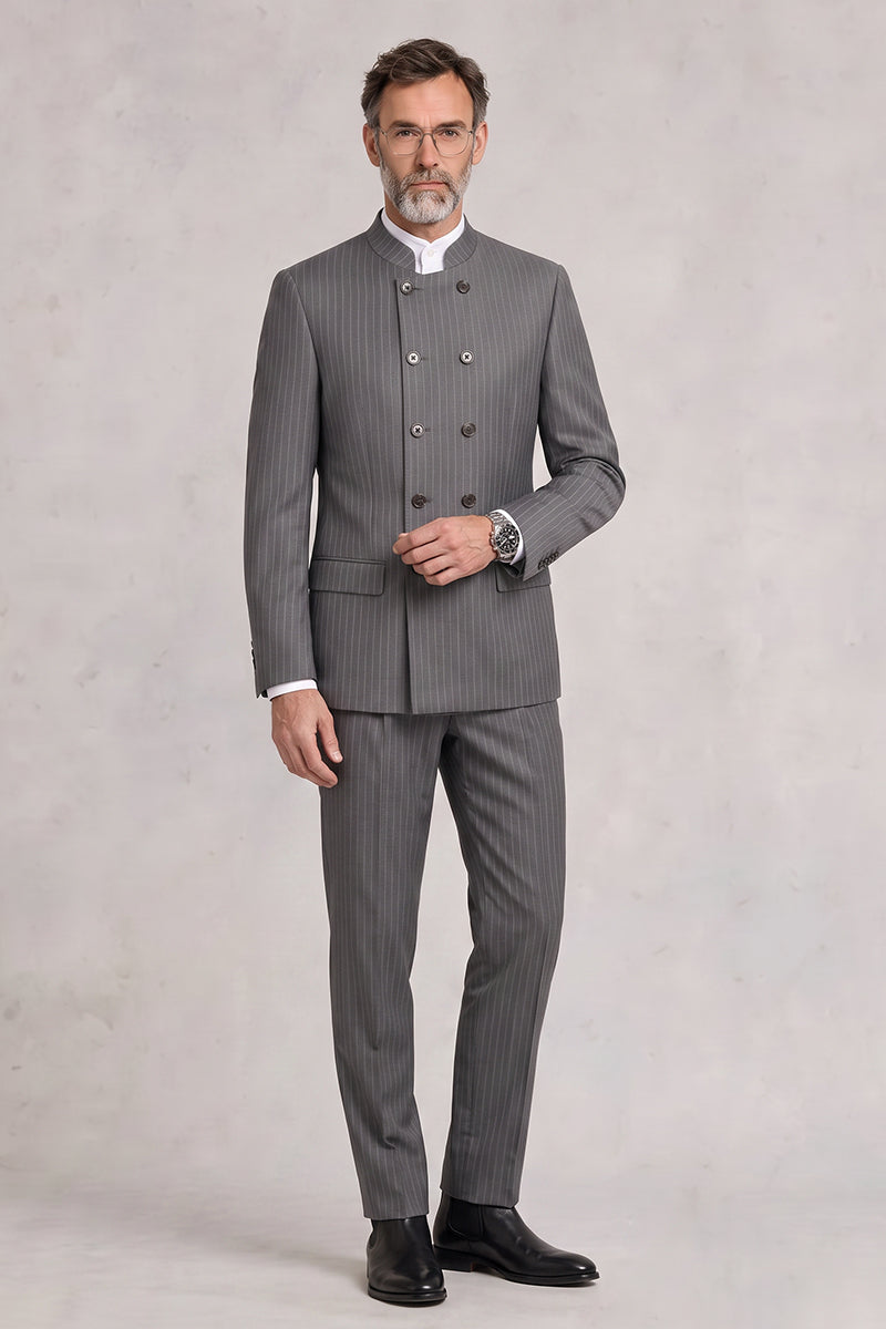 Gray 50% Merino Wool Suit
