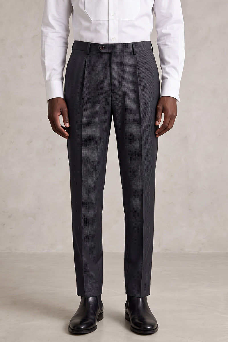 Black 30% Fine Australia Wool Suit Trousers