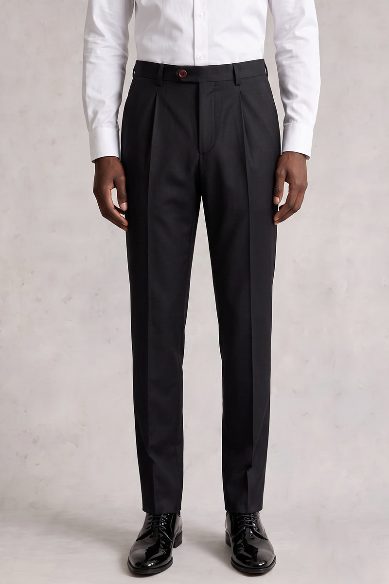 Black 30% Fine Australia Wool Suit Trousers