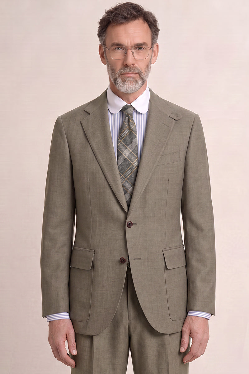 Brown 50% Tencel Wool Suit