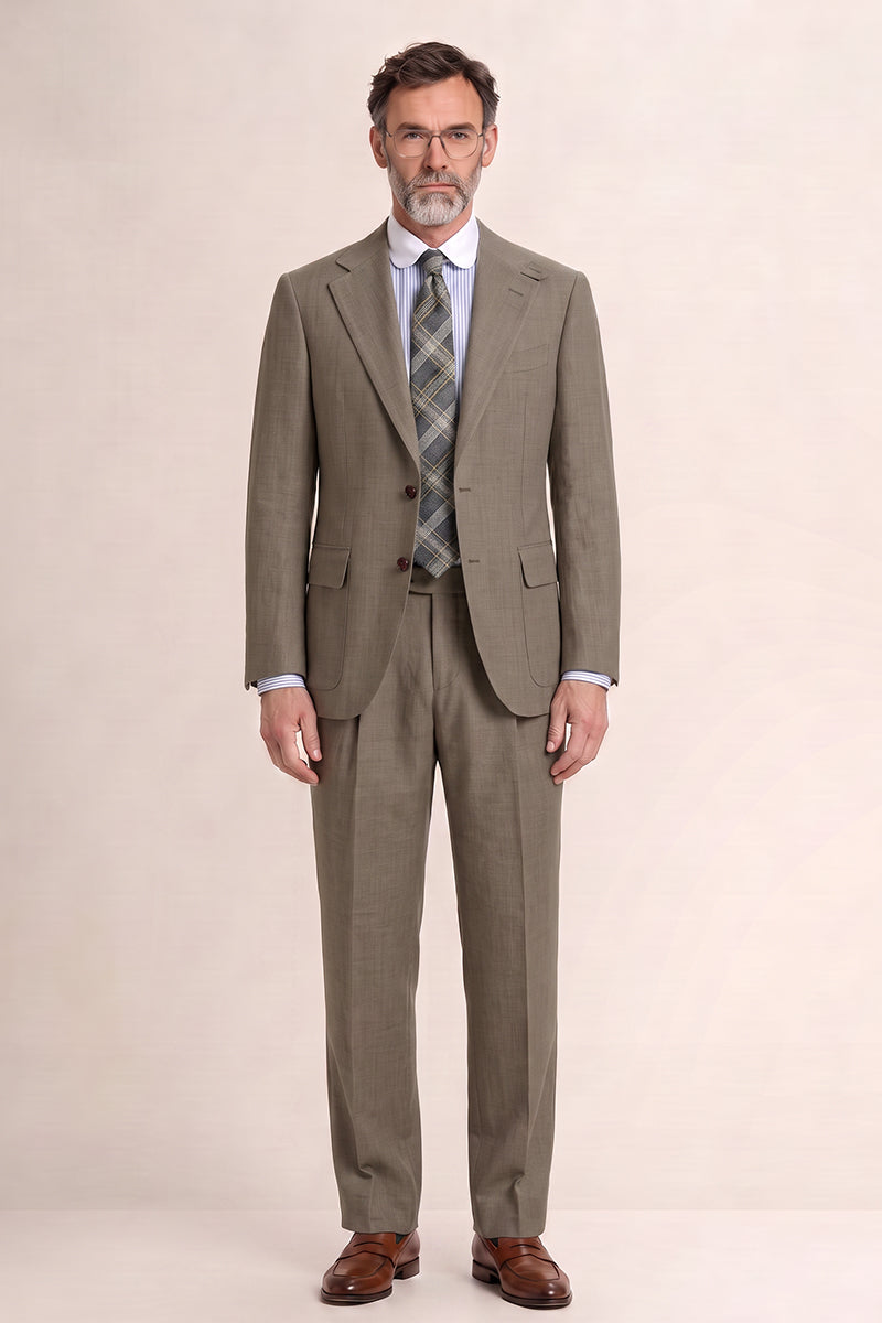 Brown 50% Tencel Wool Suit