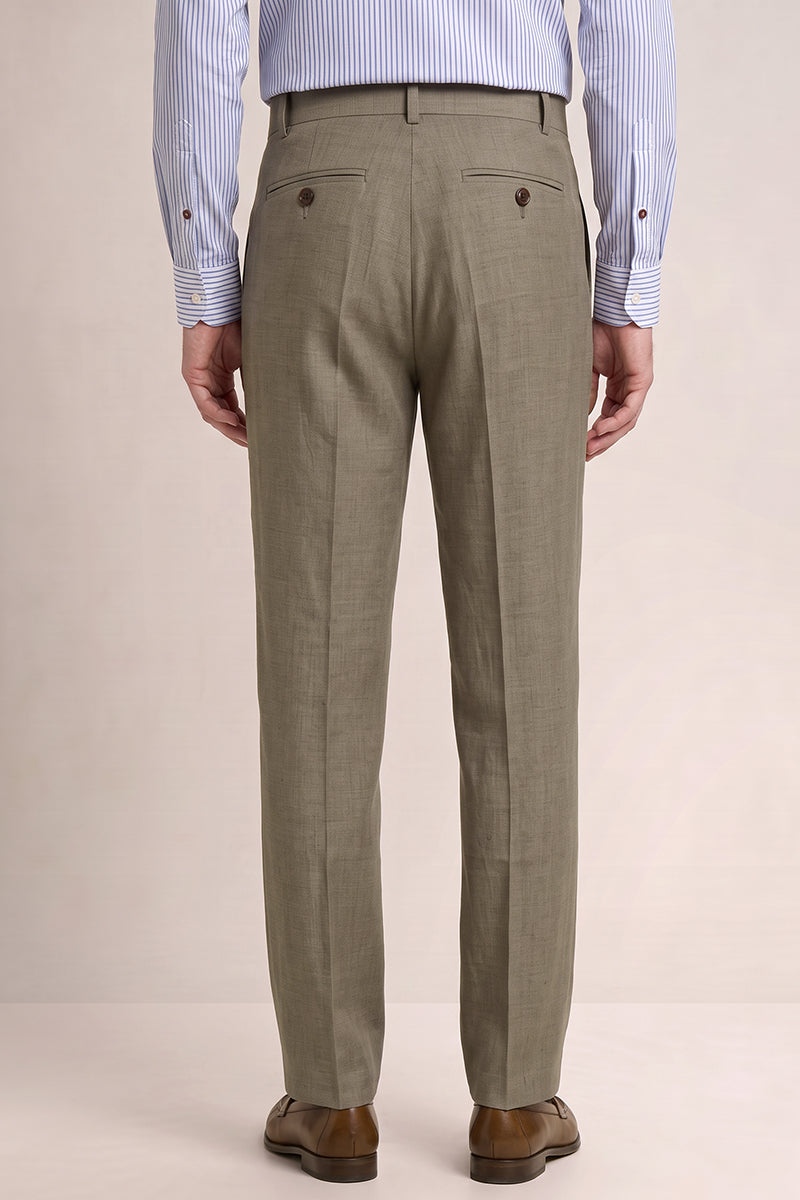 Pantalones de traje de lana Tencel marrones