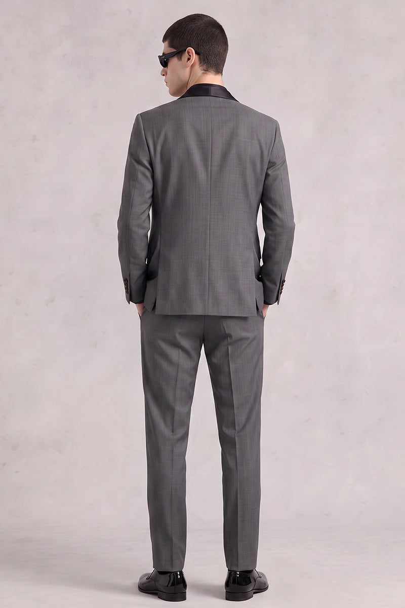 Costume en laine mérinos gris