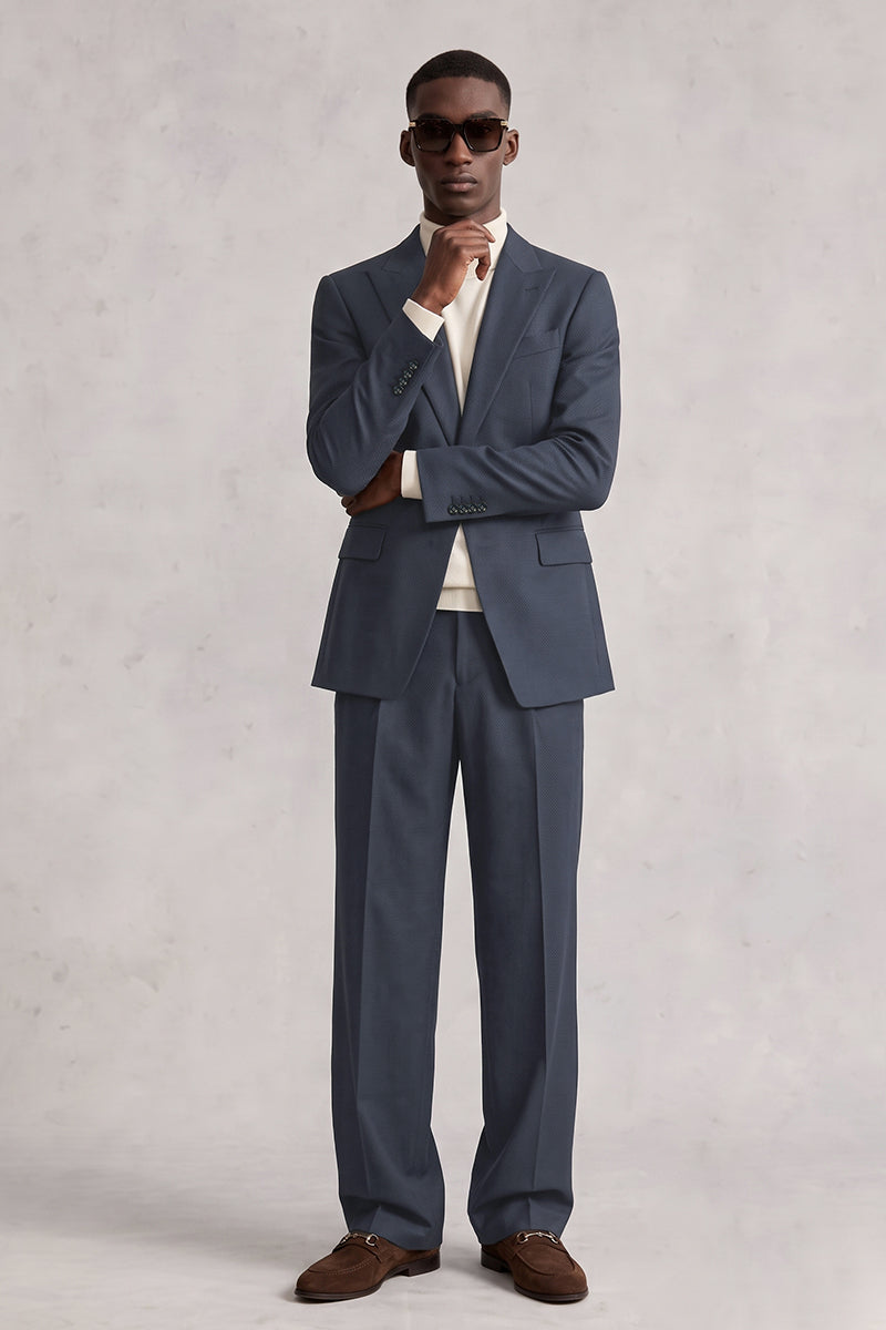 Blue 50% Merino Wool Suit