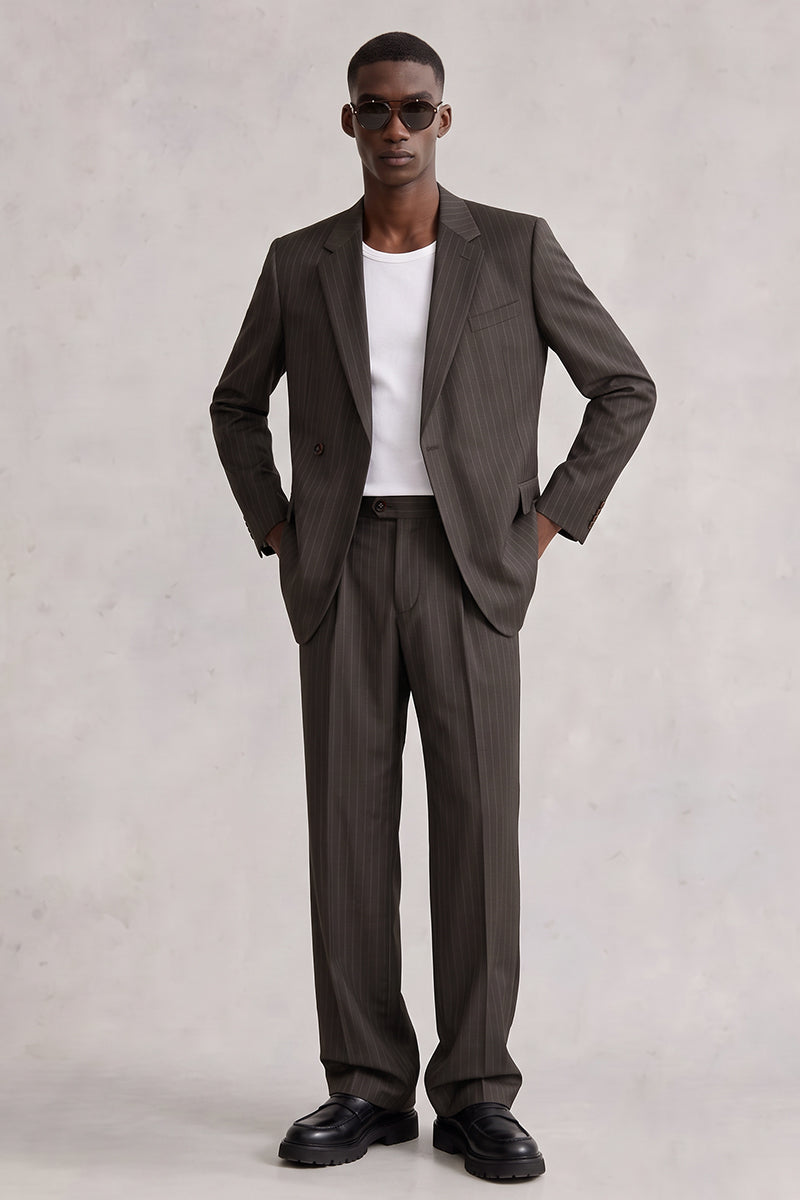 Brown 50% Merino Wool Suit