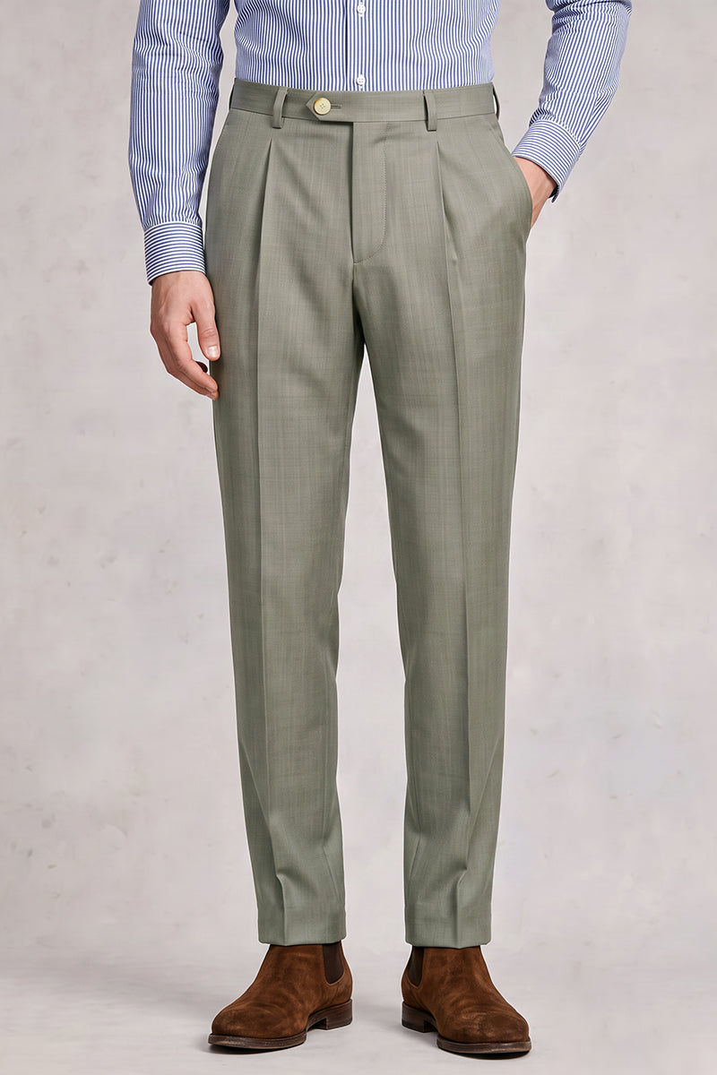 Green 30% Australia Wool Suit Trousers