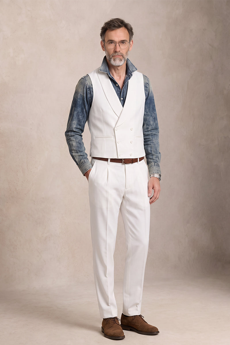 White 100% Merino Wool Suit