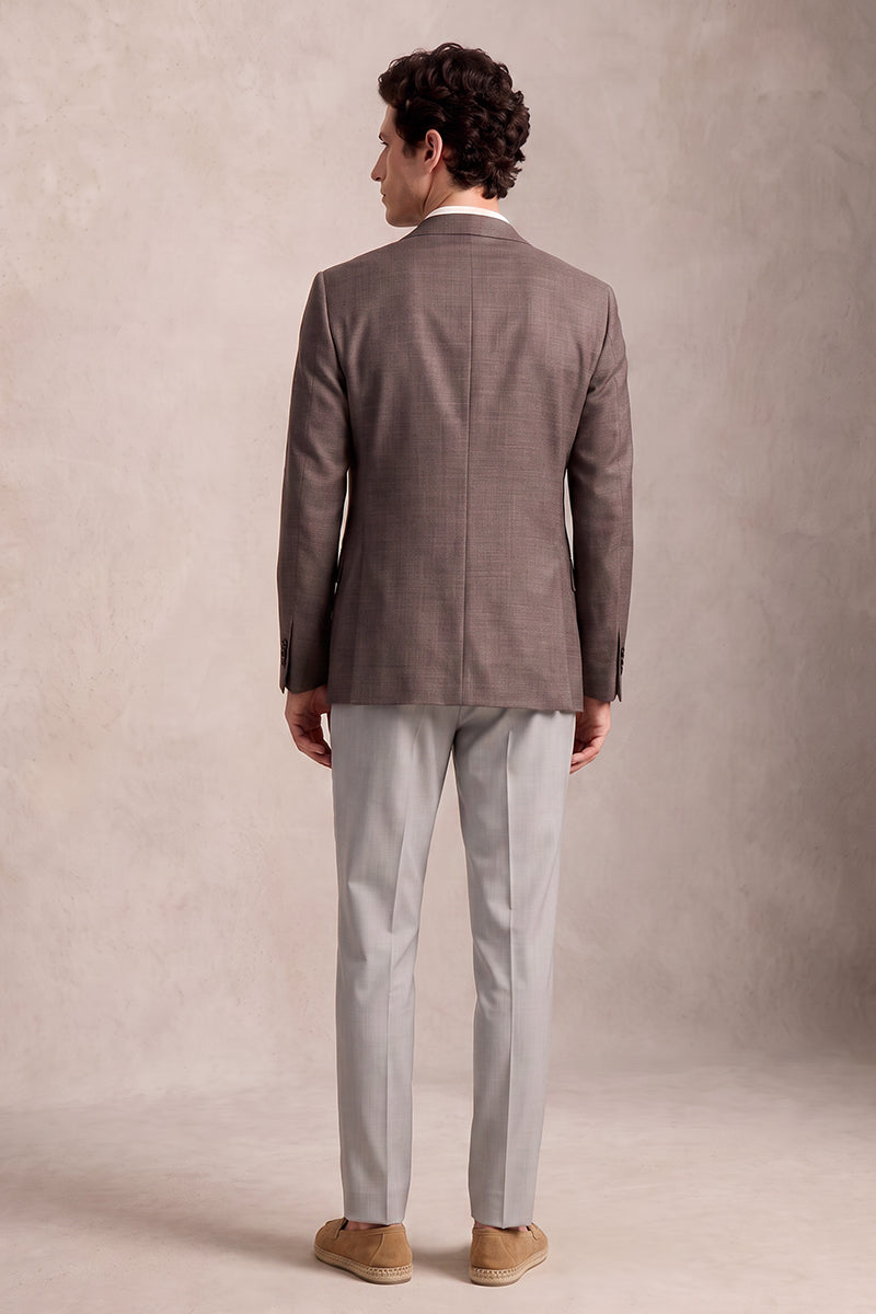 Costume marron en laine Tencel