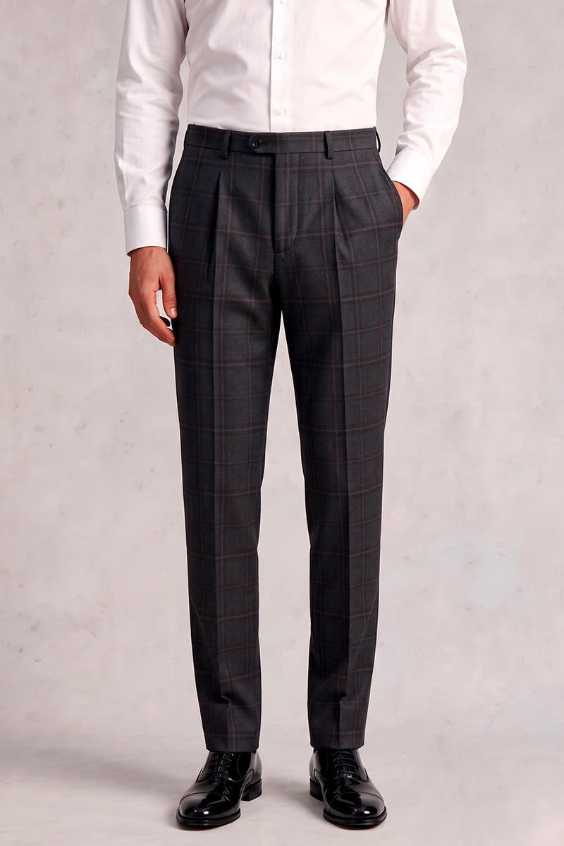 Black 100% Merino Wool Suit Trousers