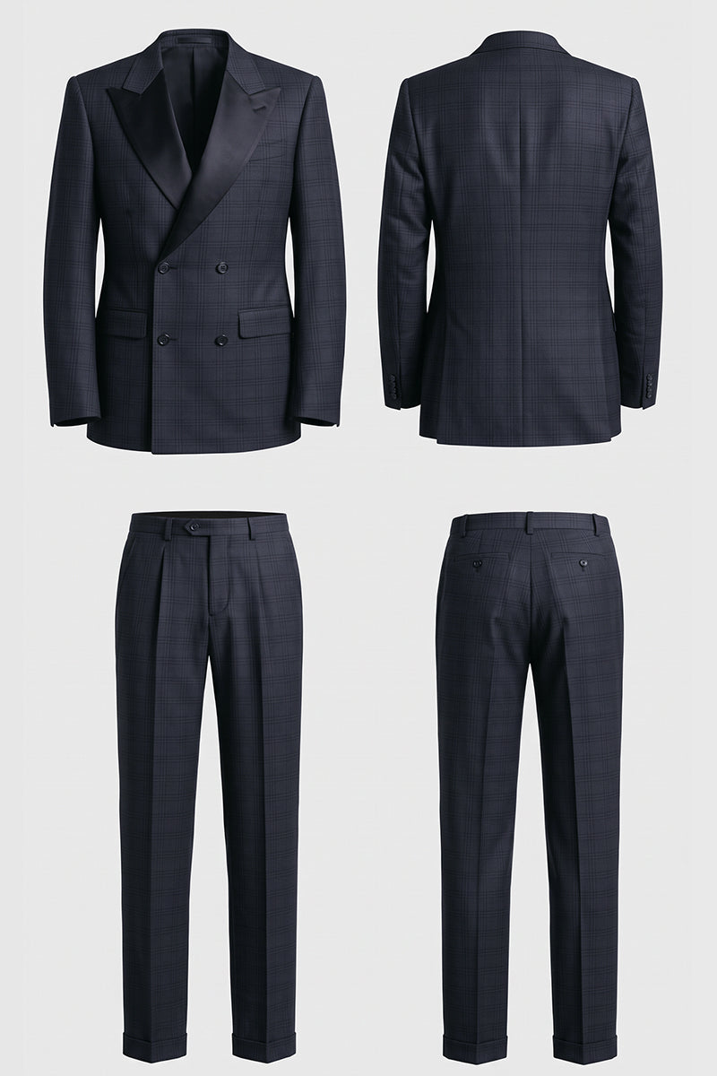Traje de lana merina azul