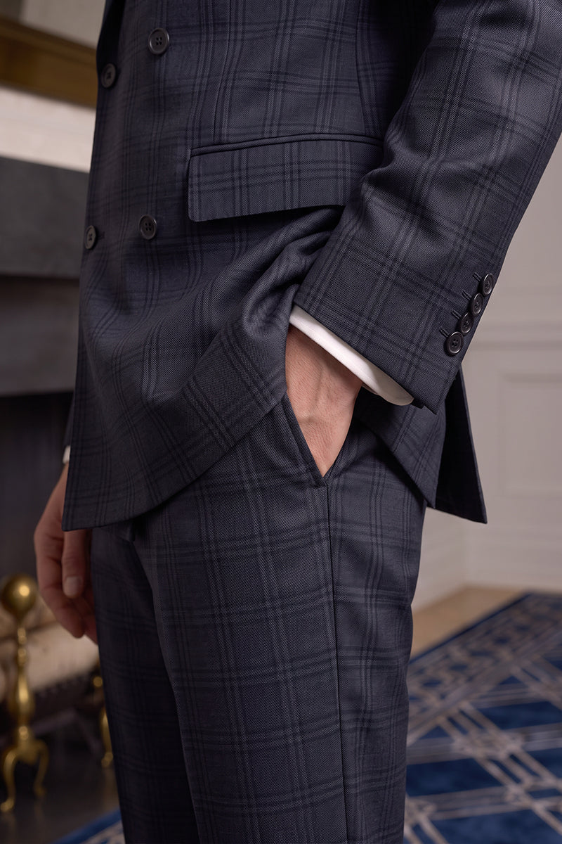 Traje de lana merina azul
